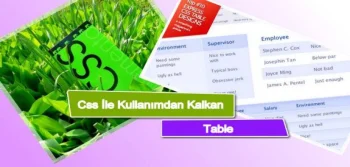 Css ile Kullanımdan Kalkan Table